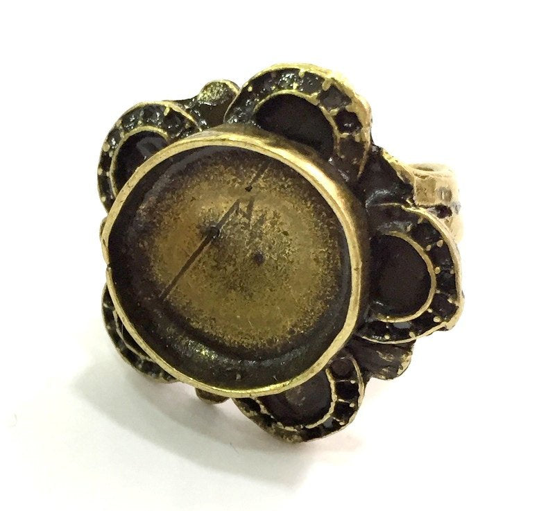 Adjustable Ring Blank, (16mm blank ) Antique Bronze Plated Brass G5681