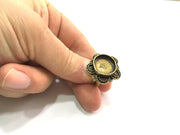Adjustable Ring Blank, (16mm blank ) Antique Bronze Plated Brass G5681