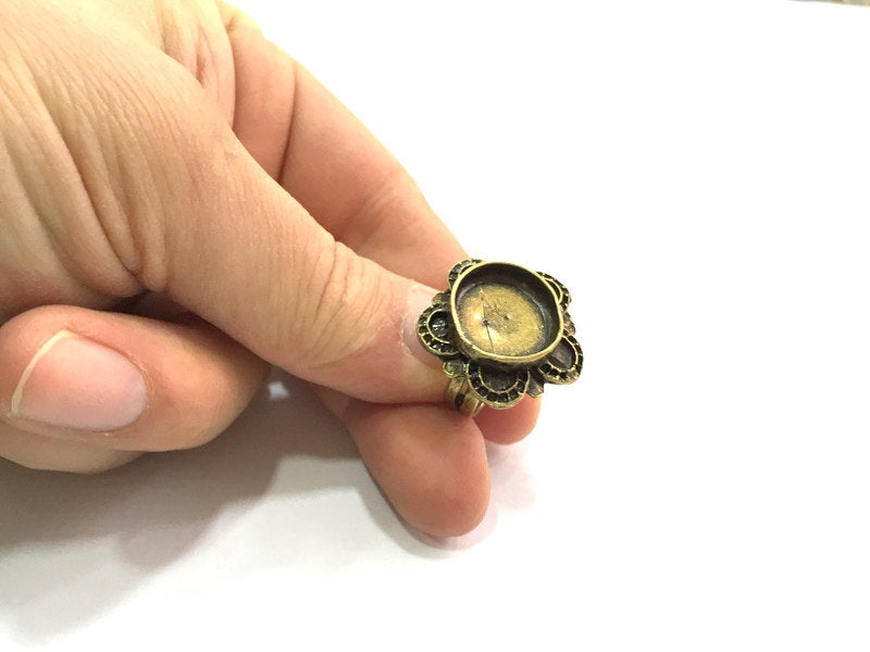 Adjustable Ring Blank, (16mm blank ) Antique Bronze Plated Brass G5681
