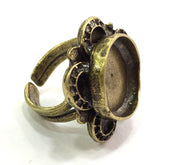 Adjustable Ring Blank, (16mm blank ) Antique Bronze Plated Brass G5681