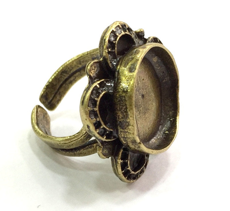 Adjustable Ring Blank, (16mm blank ) Antique Bronze Plated Brass G5681