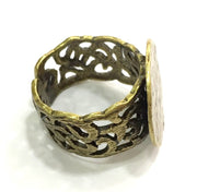 Antique Bronze Ring Blank Ring Settings Ring Bezel Base Cabochon Mountings Adjustable (15mm blank ) Antique Bronze Plated Brass G5682