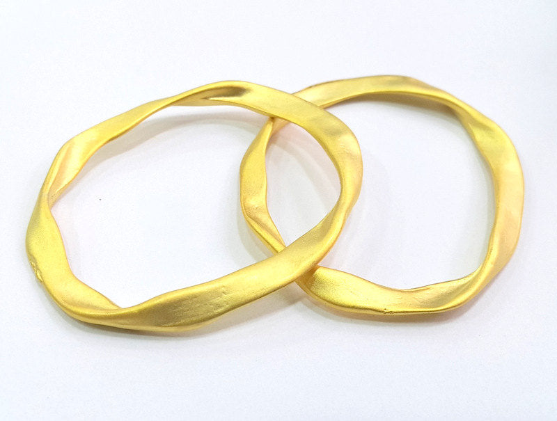 2 Curved Large Circle Gold Plated Circle (50 mm)  G5683