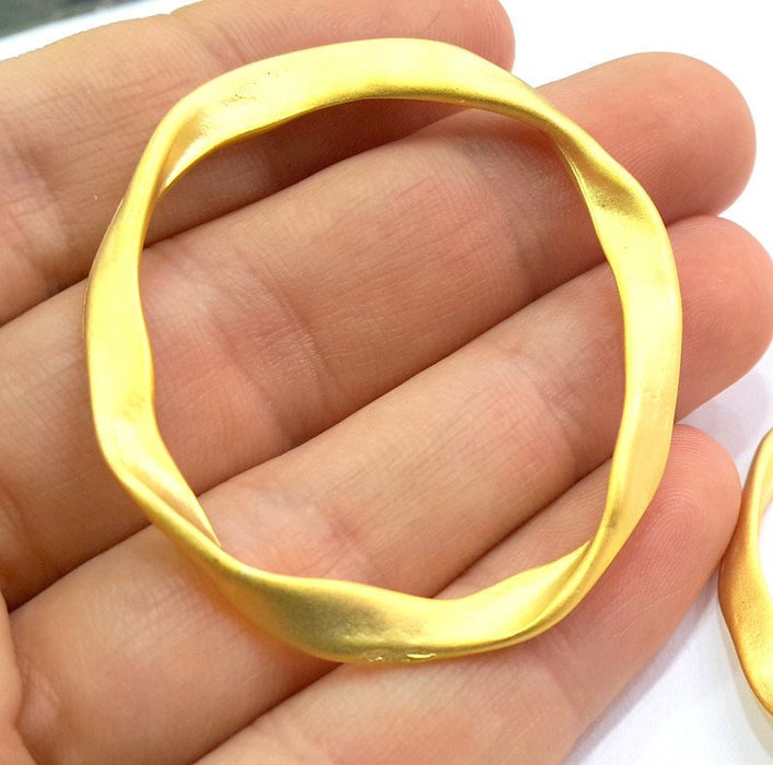 2 Curved Large Circle Gold Plated Circle (50 mm)  G5683