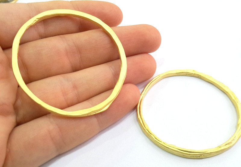 2 Gold Plated Large Circle Ring Round (54 mm)    G9783