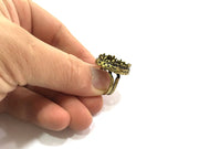 Adjustable Ring Blank, (20mm blank ) Antique Bronze Plated Brass G5689