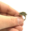 Adjustable Ring Blank, (10mm blank ) Antique Bronze Plated Brass G5690
