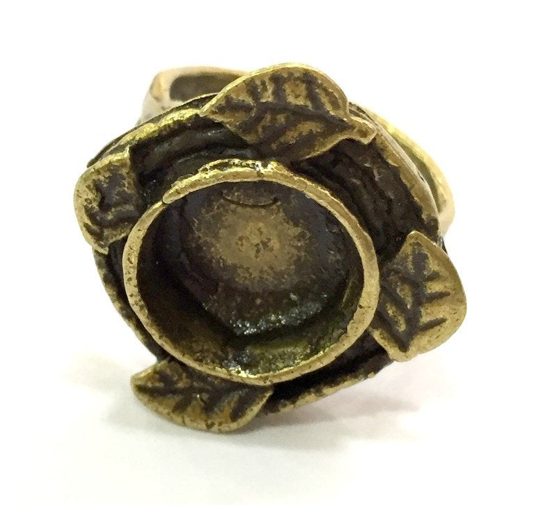 Adjustable Ring Blank, (10mm blank ) Antique Bronze Plated Brass G5690