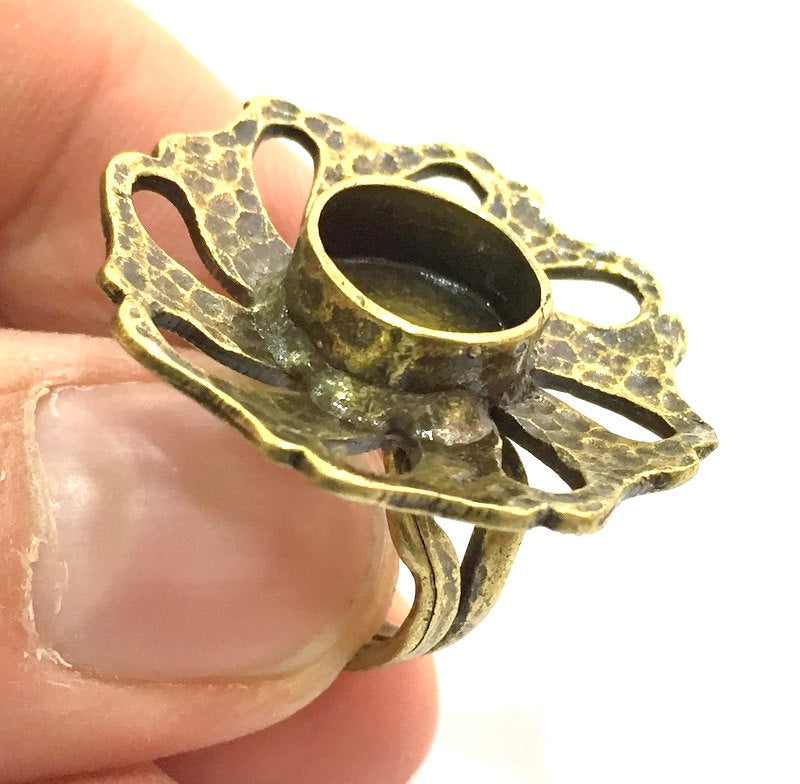 Adjustable Ring Blank, (10mm blank ) Antique Bronze Plated Brass G5691