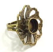 Adjustable Ring Blank, (10mm blank ) Antique Bronze Plated Brass G5691