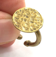 Adjustable Ring Blank, (15mm blank ) Antique Bronze Plated Brass G9595