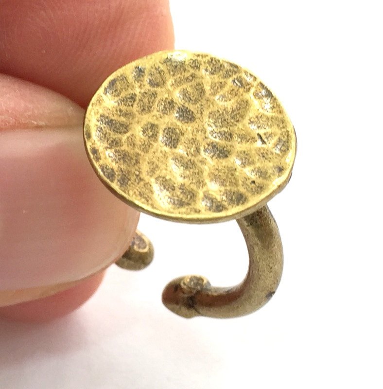 Adjustable Ring Blank, (15mm blank ) Antique Bronze Plated Brass G9595