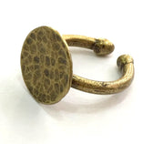 Adjustable Ring Blank, (15mm blank ) Antique Bronze Plated Brass G9595