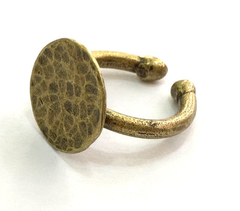 Adjustable Ring Blank, (15mm blank ) Antique Bronze Plated Brass G9595