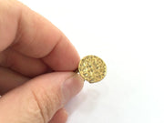 Adjustable Ring Blank, (15mm blank ) Antique Bronze Plated Brass G9595