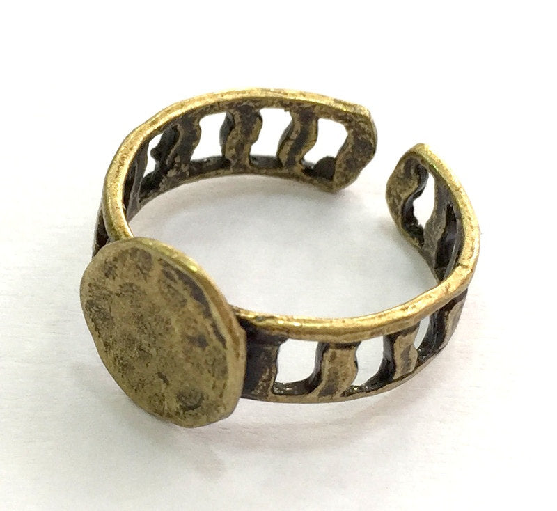 Adjustable Ring Blank, (10mm blank ) Antique Bronze Plated Brass G5699