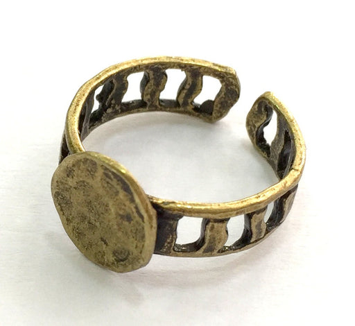 Adjustable Ring Blank, (10mm blank ) Antique Bronze Plated Brass G5699
