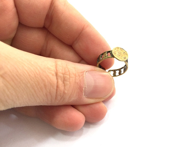 Adjustable Ring Blank, (10mm blank ) Antique Bronze Plated Brass G5699