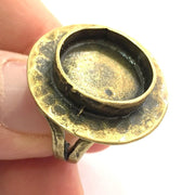 Adjustable Ring Blank, (16mm blank ) Antique Bronze Plated Brass G5700