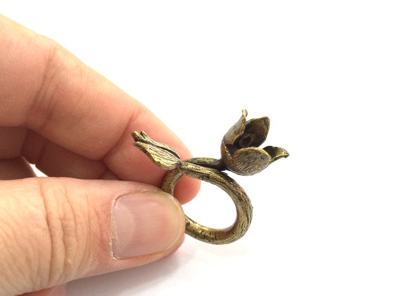 Adjustable Ring Blank, (10mm blank ) Antique Bronze Plated Brass G5701