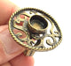 Ring Blank Base Bezel Setting , Adjustable Antique Bronze Plated Brass (10mm blank )  G5702