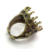 Antique Bronze Ring Bezel Base Settings Blank Cabochon Base Mountings Adjustable Ring Blank (20mm blank ) Antique Bronze Plated Brass G5706