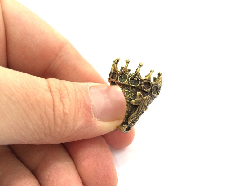 Antique Bronze Ring Bezel Base Settings Blank Cabochon Base Mountings Adjustable Ring Blank (20mm blank ) Antique Bronze Plated Brass G5706