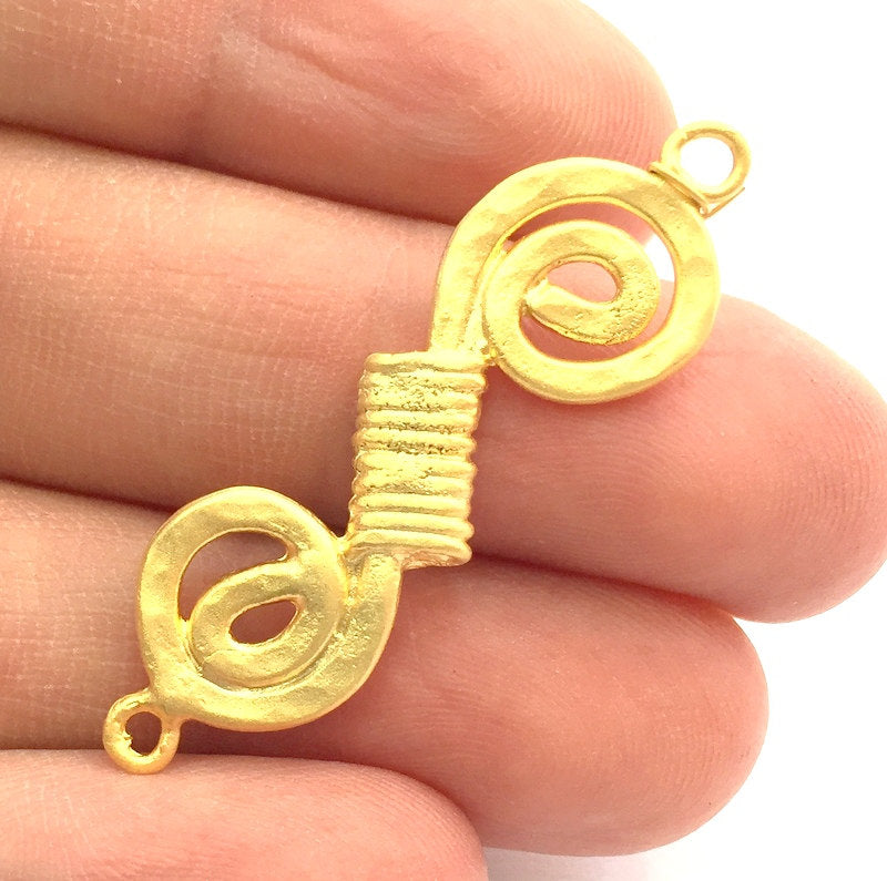 2 Pcs  ( 45x14mm ) Gold Plated Brass  Connector ,Charms G5713