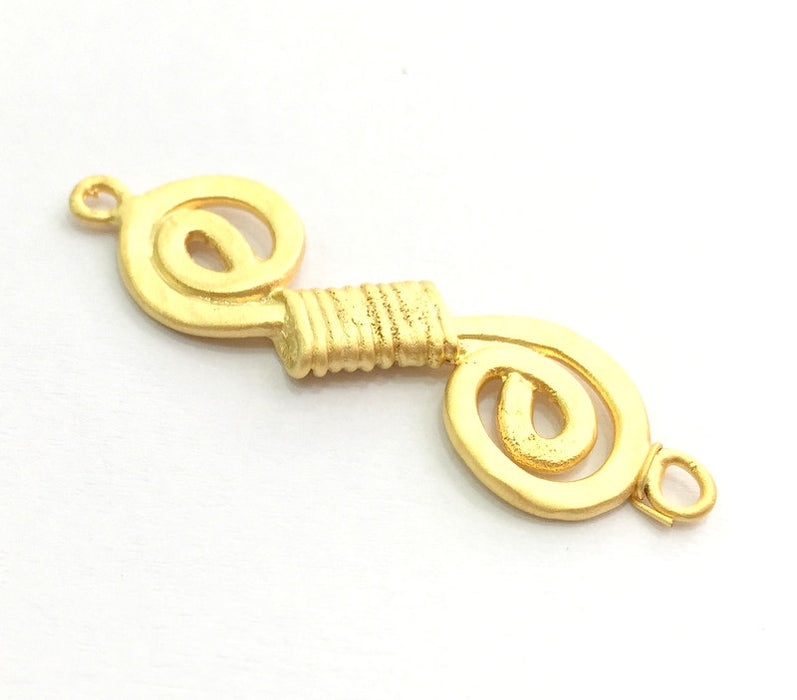 2 Pcs  ( 45x14mm ) Gold Plated Brass  Connector ,Charms G5713