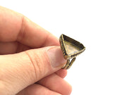Adjustable Ring Blank, (20x20x20mm triangle blank ) Antique Bronze Plated Brass G5723