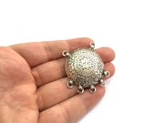 Antique Silver Pendants (44x36mm) Antique Silver Plated Metal  G5729