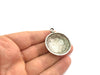Antique Silver Tribal Pendants (44x36mm) Antique Silver Plated Metal  G9777