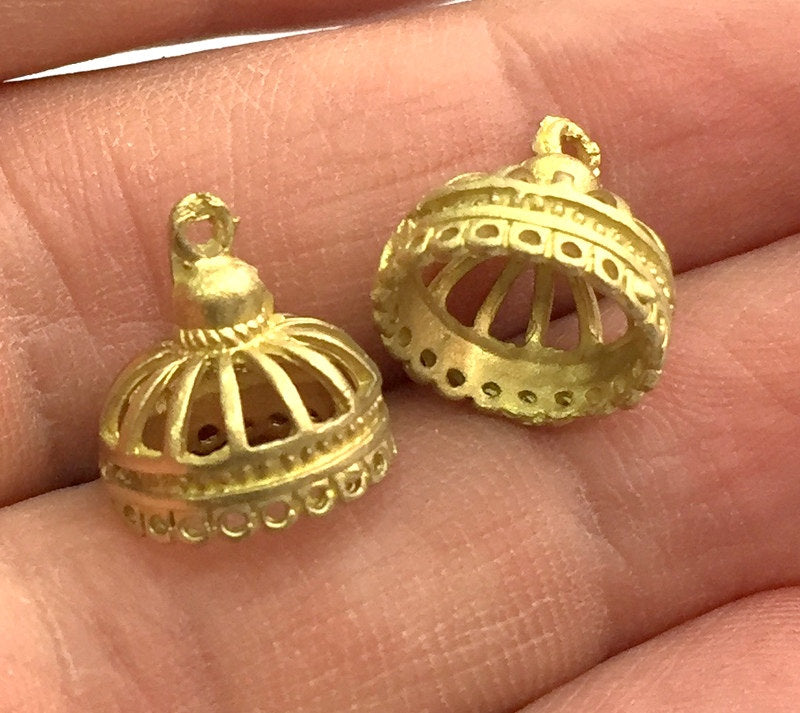 4 Raw Brass Charms 14x12 mm G5731