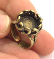 Adjustable Ring Blank, (10mm blank ) Antique Bronze Plated Brass G5739