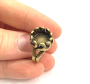 Adjustable Ring Blank, (10mm blank ) Antique Bronze Plated Brass G5739