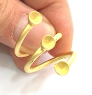 Adjustable Ring Blank, (5mm blank )  Gold Plated Brass G5743