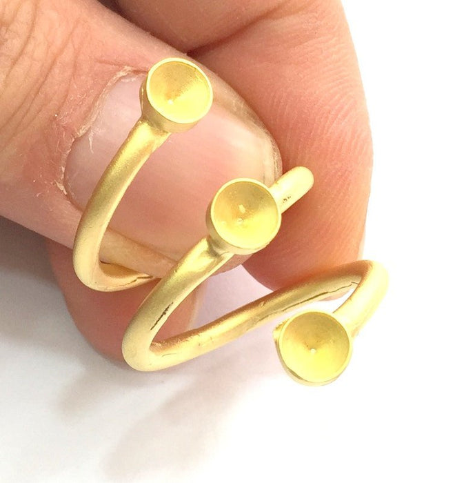 Adjustable Ring Blank, (5mm blank )  Gold Plated Brass G5743