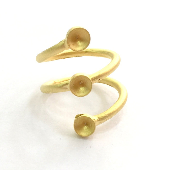 Adjustable Ring Blank, (5mm blank )  Gold Plated Brass G5743