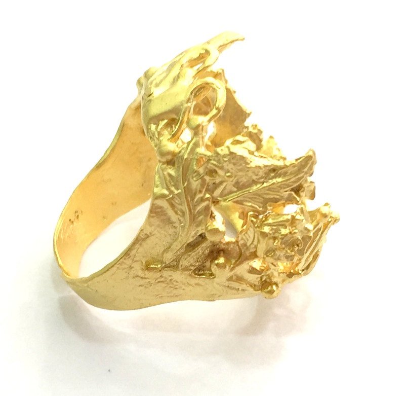 Adjustable Ring Blank, (25mm blank )  Gold Plated Brass G5744