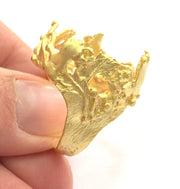 Adjustable Ring Blank, (25mm blank )  Gold Plated Brass G5744