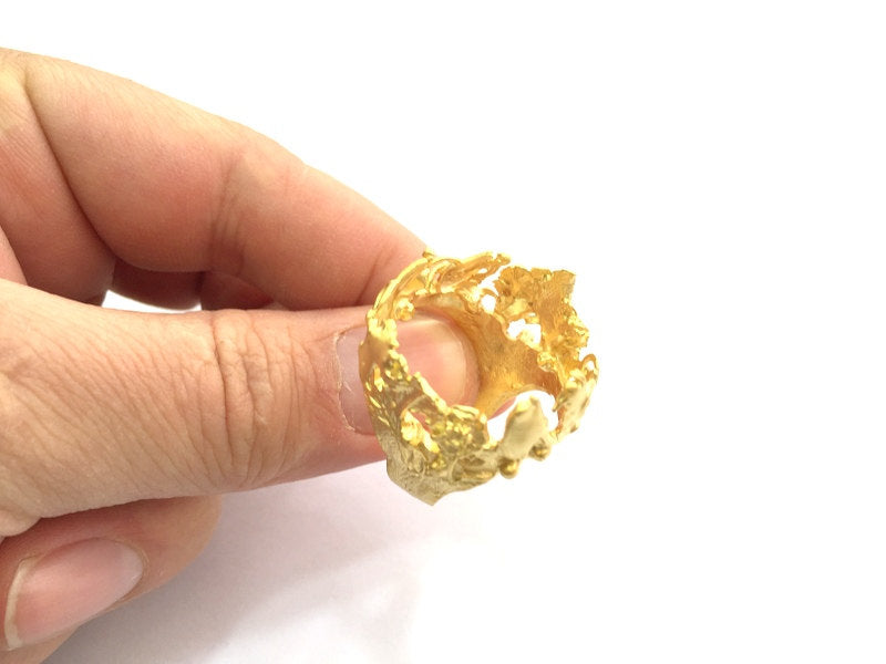 Adjustable Ring Blank, (25mm blank )  Gold Plated Brass G5744