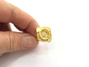 Adjustable Ring Blank, (10mm blank )  Gold Plated Brass G5368