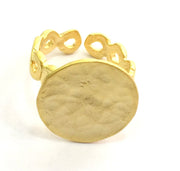 Adjustable Ring Blank, (15mm blank )  Gold Plated Brass G5748