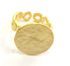Adjustable Ring Blank, (15mm blank )  Gold Plated Brass G5748