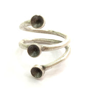 Adjustable Ring Blank, (5mm blank ) Antique Silver Plated Brass G5751