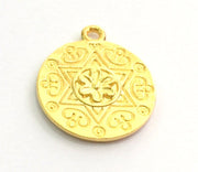 2 Gold Plated Flower Charms,  2 Pcs (15mm)  G5757