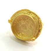 Adjustable Ring Blank, (16mm blank )  Gold Plated Brass G5758