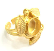 Adjustable Ring Blank, (10mm blank )  Gold Plated Brass G5763