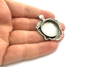 Antique Silver Plated Brass Pendant Blanks  Mountings , (25 mm blank) G5766