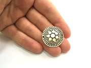 2 Pcs Antique Silver Pendants (27mm) Antique Silver Plated Metal  G5774